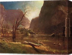 California Canvas Paintings - Hatch-Hatchy Valley, California by Albert Bierstadt