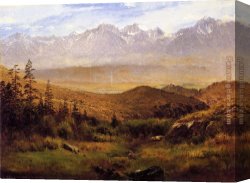 Mountains Canvas Paintings - In the Foothills of the Mountains by Albert Bierstadt