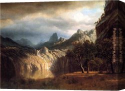 In Western Mountains Canvas Paintings - In Western Mountains by Albert Bierstadt