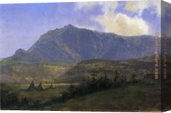 Indian Sacrifice Canvas Paintings - Indian Encampment by Albert Bierstadt