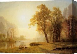 Nearing Camp on The Upper Colorado River Canvas Paintings - Kings River Canyon California by Albert Bierstadt