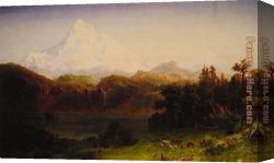 Mount Etna From Taormina Canvas Paintings - Mount Hood by Albert Bierstadt