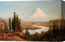 Mount Etna From Taormina Canvas Paintings - Mount Rainier by Albert Bierstadt