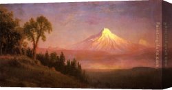 Mount Etna From Taormina Canvas Paintings - Mount St. Helens, Columbia River, Oregon by Albert Bierstadt