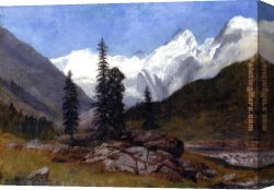 Hunter Mountain, Twilight Canvas Paintings - Rocky Mountain by Albert Bierstadt