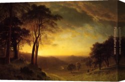 Nearing Camp on The Upper Colorado River Canvas Paintings - Sacramento River Valley by Albert Bierstadt