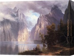 Scene Canvas Paintings - Scene in the Sierra Nevada by Albert Bierstadt