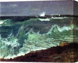Seascape Canvas Paintings - Seascape by Albert Bierstadt
