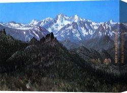 Among The Sierra Nevada Mountains California Canvas Paintings - Sierra Nevada II by Albert Bierstadt