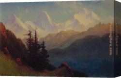 Grand Canvas Paintings - Splendour of the Grand Tetons by Albert Bierstadt
