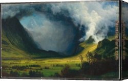 Hunter Mountain, Twilight Canvas Paintings - Storm In The Mountains by Albert Bierstadt