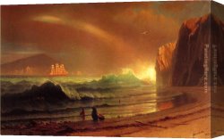 Golden Harvest Canvas Paintings - The Golden Gate by Albert Bierstadt