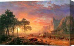 Albert Canvas Paintings - the oregon trail by Albert Bierstadt