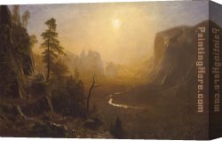 Valley of The Yosemite Canvas Paintings - Yosemite Valley, Glacier Point Trail by Albert Bierstadt