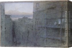 Goodwin Canvas Paintings - A Street in Naples by Albert Goodwin