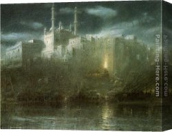 Goodwin Canvas Paintings - Benares by Albert Goodwin