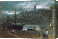 Goodwin Canvas Paintings - Penzance by Albert Goodwin