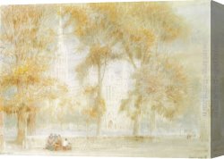 Goodwin Canvas Paintings - Salisbury Close by Albert Goodwin
