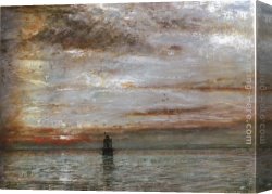 Goodwin Canvas Paintings - Sunset , The Lions Mouth, Surnam Dutch Guiana by Albert Goodwin
