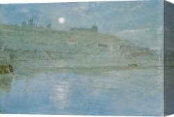 Goodwin Canvas Paintings - Whitby by Moonlight by Albert Goodwin