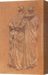 Study of a Punt Moored at Twickenham Canvas Paintings - Study of Two Female Figures by Albert Joseph Moore