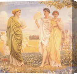 Marshal Ney on Horseback Fighting The Wind Canvas Paintings - The Loves of the Winds and the Seasons by Albert Joseph Moore