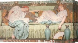 Study of a Punt Moored at Twickenham Canvas Paintings - Apples by Albert Moore