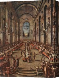Magnasco Canvas Paintings - The Observant Friars in the Refectory by Alessandro Magnasco
