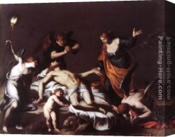 Dead Game Canvas Paintings - The Lamentation over the Dead Christ by Alessandro Turchi
