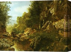 Catskill Canvas Paintings - In the Catskills by Alexander Helwig Wyant