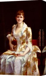 Portrait of a Young Benedictine Canvas Paintings - Portrait Of Young Lady by Alexandre Cabanel