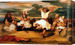 Alexandre-gabriel Canvas Paintings - Albanian Dancers by Alexandre-Gabriel Decamps