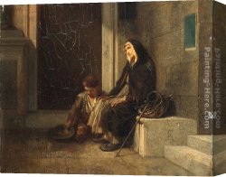 Alexandre-gabriel Canvas Paintings - Beggers by Alexandre-Gabriel Decamps
