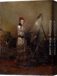 Alexandre-gabriel Canvas Paintings - Self-Portrait by Alexandre-Gabriel Decamps