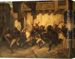 The Night Patrol at Smyrna Canvas Paintings - The Night Patrol at Smyrna by Alexandre-Gabriel Decamps