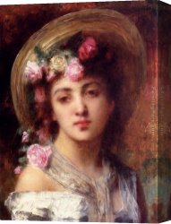Waterhouse Gather Flower Girls Canvas Paintings - The Flower Girl by Alexei Alexeivich Harlamoff