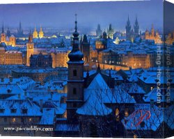 Evening Mood Canvas Paintings - An Evening In Prague by Alexei Butirskiy