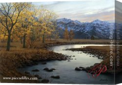 Stream Canvas Paintings - Autumn Stream by Alexei Butirskiy