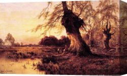 Alfred De Breanski Canvas Paintings - Around the Campfire by Alfred de Breanski
