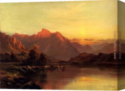 Alfred De Breanski Canvas Paintings - Buttermere, The Lake District by Alfred de Breanski