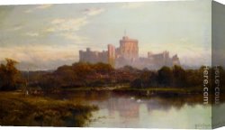 Alfred De Breanski Canvas Paintings - Royal Windsor by Alfred de Breanski Snr