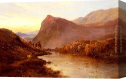 Alfred De Breanski Canvas Paintings - Sunset In The Glen by Alfred de Breanski