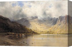 Alfred De Breanski Canvas Paintings - The Foxes Path to Cader, Dolgelly by Alfred de Breanski