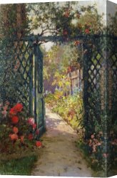 Alfred De Breanski Canvas Paintings - The Garden Gate by Alfred de Breanski