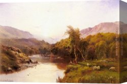 Valley of The Yosemite Canvas Paintings - The Golden Valley by Alfred de Breanski