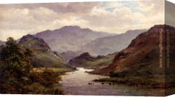 North Canvas Paintings - The River Colwyn, North Wales by Alfred de Breanski