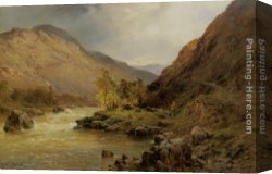 North Canvas Paintings - A Passing Storm near Selkirk North Berwick by Alfred Fontville De Breanski