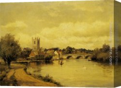 Alfred De Breanski Canvas Paintings - Henley on Thames by Alfred Fontville De Breanski