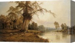 Alfred De Breanski Canvas Paintings - Silver Morning by Alfred Fontville De Breanski