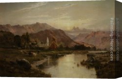 North Canvas Paintings - Vale of Llangollen North Wales by Alfred Fontville De Breanski